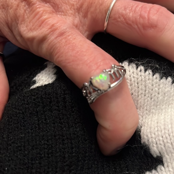 SOLD🧿🧿🧿🧿🧿🧿🧿SILVER FIRE 🔥 OPAL MOM 💍 RING 925 SZ.9🆕🏷️ - Picture 5 of 16